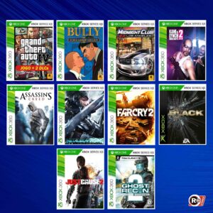 Pacote com 10 jogos RETROCOMPATIVÉIS  Xbox One/Series